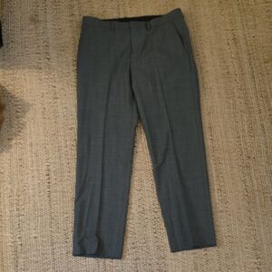 Ryan Seacrest Distinction Charcoal Wool-Blend Pants